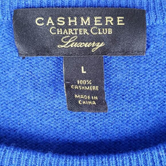 Charter Club Cashmere Luxury Sweater Women’s Size Large L Colbalt Blue - Picture 4 of 7